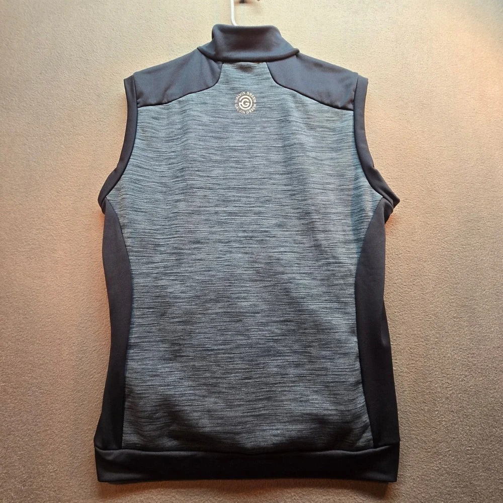 Galvin Green Mens Golf Vest Gray Navy Blue Full Zip Mock Neck Performance Size M